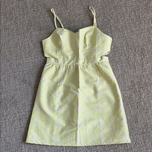 American Eagle Outfitters Neon Yellow Patterned Mini Dress